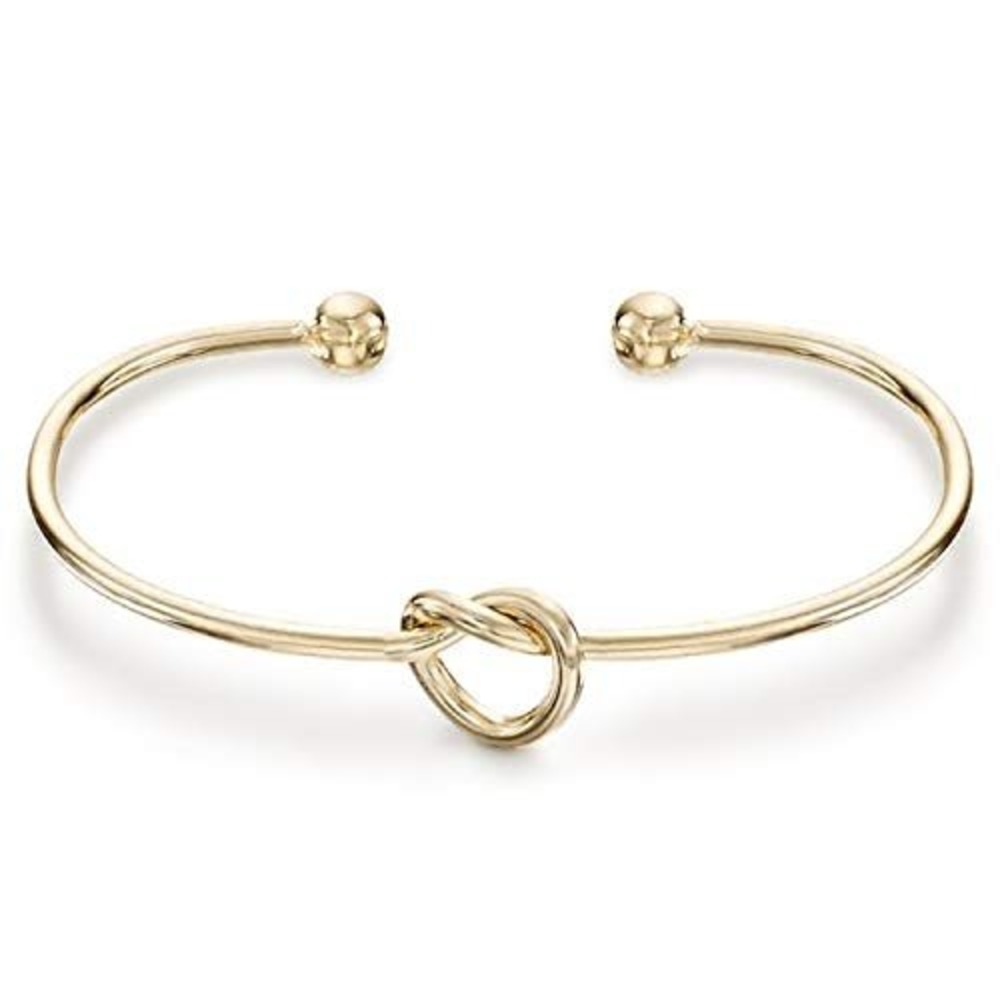 Gold Love Knot Bangle Bracelet Minimalist Open Cuff‎ Jewelry